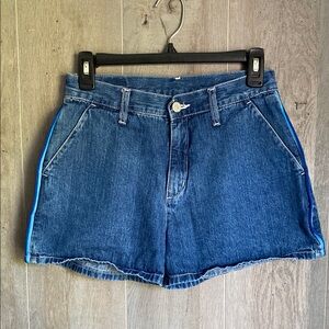 Vintage 🔥 Rare Blue Stripes Jordache High Waist Denim Short Shorts Vtg Size 7/8